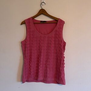 Pink tank top with polka dot detail! Jones new york